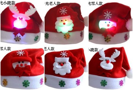 قبعة عيد الميلاد الحمراء LED